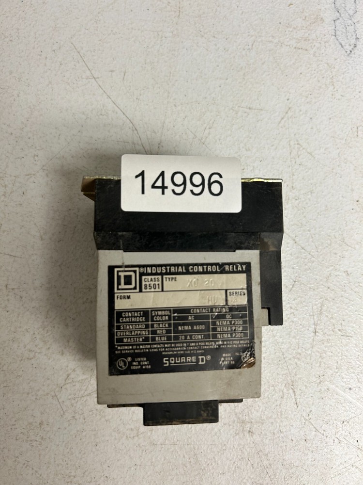 Square D 8501X020 Industrial Control Relay Series A
