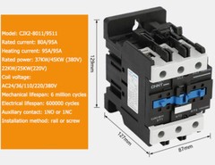 CJX2 Series 24V 36V 110V 220V 380V AC Contactors 9-95Amp Coil Voltage 3 Pole 3P