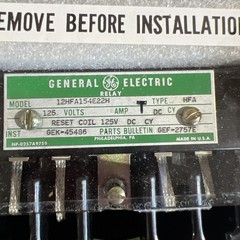 General Electric Relay Model 12HFA154E22H Nos Surplus-Damaged Case As Shown