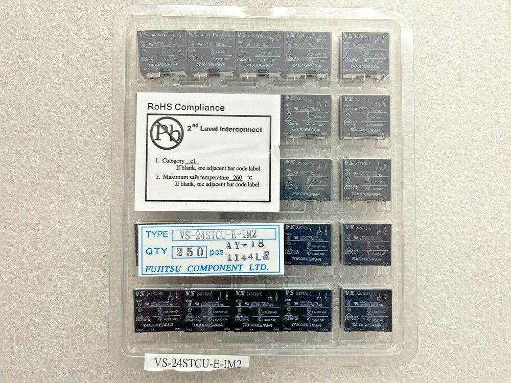 (2 PIECE LOT) VS-24STCU-E-IM2, VS-24STCU-E, FUJITSU, Power Relay 24VDC 10A SPDT