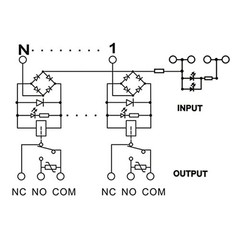 Relay Board, Relay Module 4 Channel 1 SPDT DIN Rail Mount 24V DC/AC, Interfac…