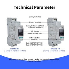 Multifunctional Time Delay Relay Digtal Display HYCRT8S-M1 AC/DC 24-240V Rota…