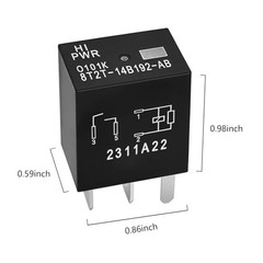 Set of 4 Plug-in Automotive Relays 12VDC 4 Pins – OEM Replacement for Ford Vehic