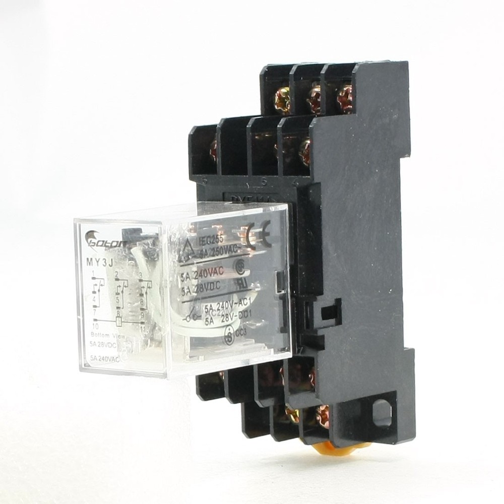 AC 220V Coil 3PDT 11P 11Pins General Purpose Power Relay 5A 250VAC/28VDC w Base