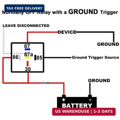 1 Pack 40/30 AMP 12V DC Waterproof Relay Kit with Heavy-Duty Pigtail, 5-PIN SPDT