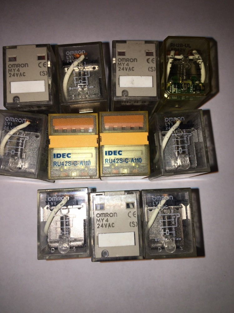 12 relays for sale Omron MY4 LY1 Idec RU42S-C-A110 AND Idec RH28-UL