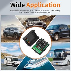 Caja de relés para fusibles de 12 V, panel universal automotriz con relés de 6 v