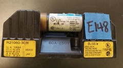 Buss 3 Pole R25060-3CR, 60A, Panel Mount Fuse Block w/3x FLNR60ID (60A) fuses