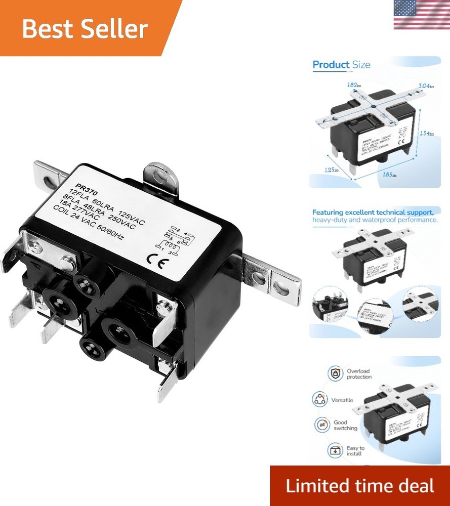 Electromechanical 24V AC Relay 12A SPST-NO SPST-NC SPDT For Fan HVAC