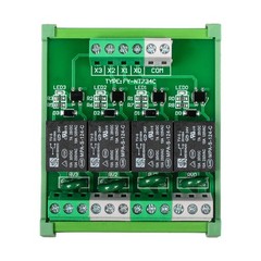 Relay Board, Relay Module 4 Channel 1 SPDT DIN Rail Mount 24V DC/AC, Interfac…