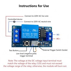 2-Pack 12V Single Bistable Self-Locking Relay Module with Start/Stop Button, …