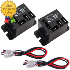 2PCS Power Relay DC12V Coil, 30A SPDT(1NO 1NC) with Flange Mounting and 10 Quick