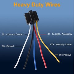 DIANN 2pcs Car Relay with Harness 12V 40A 5 Pin SPST Harness Sockets with Col…