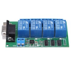 12V 4Ch DB9 RS232 Relay Module Remote Control UART Serial Port Switch for Autom…