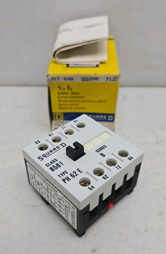 Square D Class 8501 P1.22 Auxiliary Contact Module Relay 12A Amp 660V New