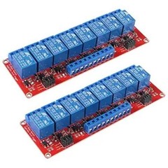 2PCS 12V 8 Channel Relay Module with Optocoupler Isolated Support H Color: 12V