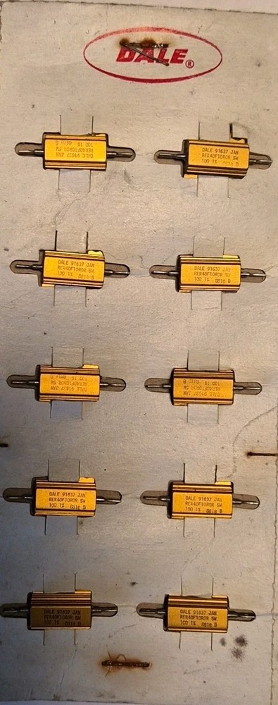10 EA OHMITE Resistor PN RER40F10R0R, 10 Ohms, +/-1% Tolerance, 5W, NOS.
