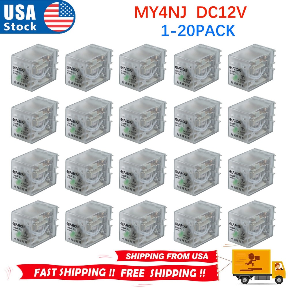 Lots of Relay MY4NJ 12V DC Small relay 5A 14PIN Coil DPDT HH54P