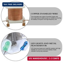 Electromagnetic Power Relay, 8-Pin 10A 12 DC Relay Coil with Socket Base, LED In