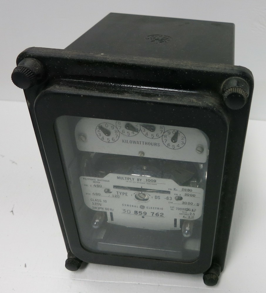 General Electric 700X63G17 Polyphase Watthour Meter 3PH DS-63 Relay GE Watt Hour