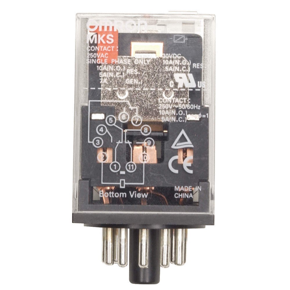 OMRON MKS2PAC24 General Purpose Relay, 24VAC, 10A, 8Pins 5EMF4