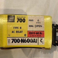 Allen-Bradley 700 Type N 600A1 Control Relay Series C 120VAC Coil 6 Pole NO