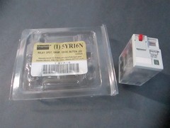 (5YR16) 120 Volt AC 50/60 Hz 15 Amp DPDT Push to Test LED Relay