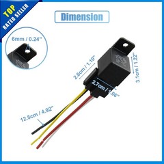 Universal DC 48V 40A SPST Relay 5 Pin 4 Wires w/ Harness Socket Plug Pack of 1
