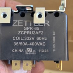 Global Zettler Potential Relay GPR-65 ZCPRU2AF2 332V 60Hz 35/50A-400VAC