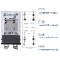 Electromagnetic Power Relay 8 Pin 10A 12 DC Relay Coil with Socket Base LED