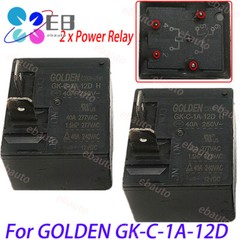 2 PCS New Replacemnet For GOLDEN GK-C-1A-12D 12VDC 4Pins 40A 277VAC Power Relay
