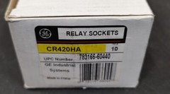 LOT OF 10 GE Industrial CR420HA relay socket din rail socket. B2