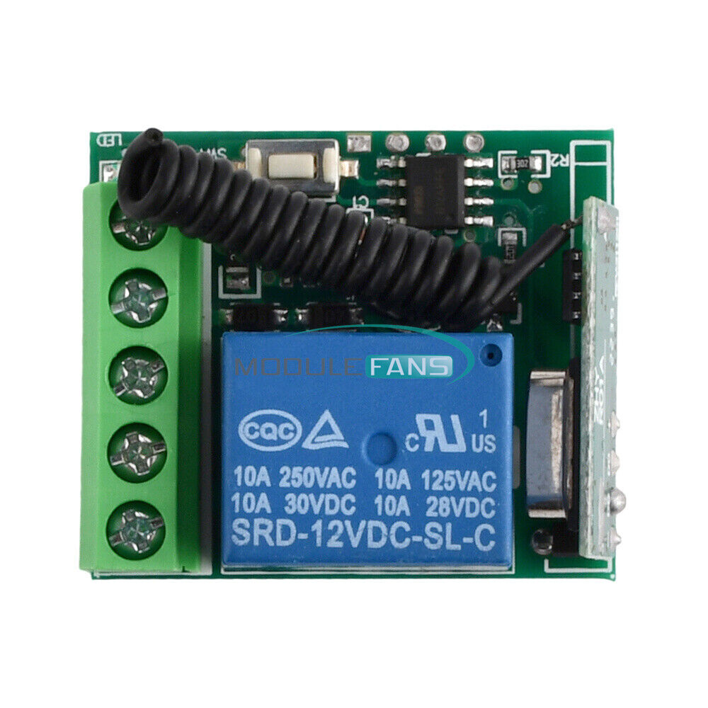 1-Channel 315/433MHz Wireless Relay RF Remote Control Switch Receiver DC12V 10A