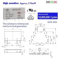 10Pcs Miniature Electromagnetic Relay 24V Coil SPDT 1NO 1NC for PLC, Din Rail