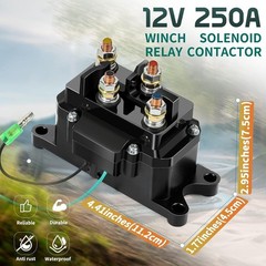 12V 250A Winch Solenoid Relay Contactor with 6 Protecting Caps for ATV UTV 20…