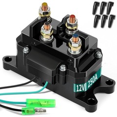 12V 250A Winch Solenoid Relay Contactor with 6 Protecting Caps for ATV UTV 20…