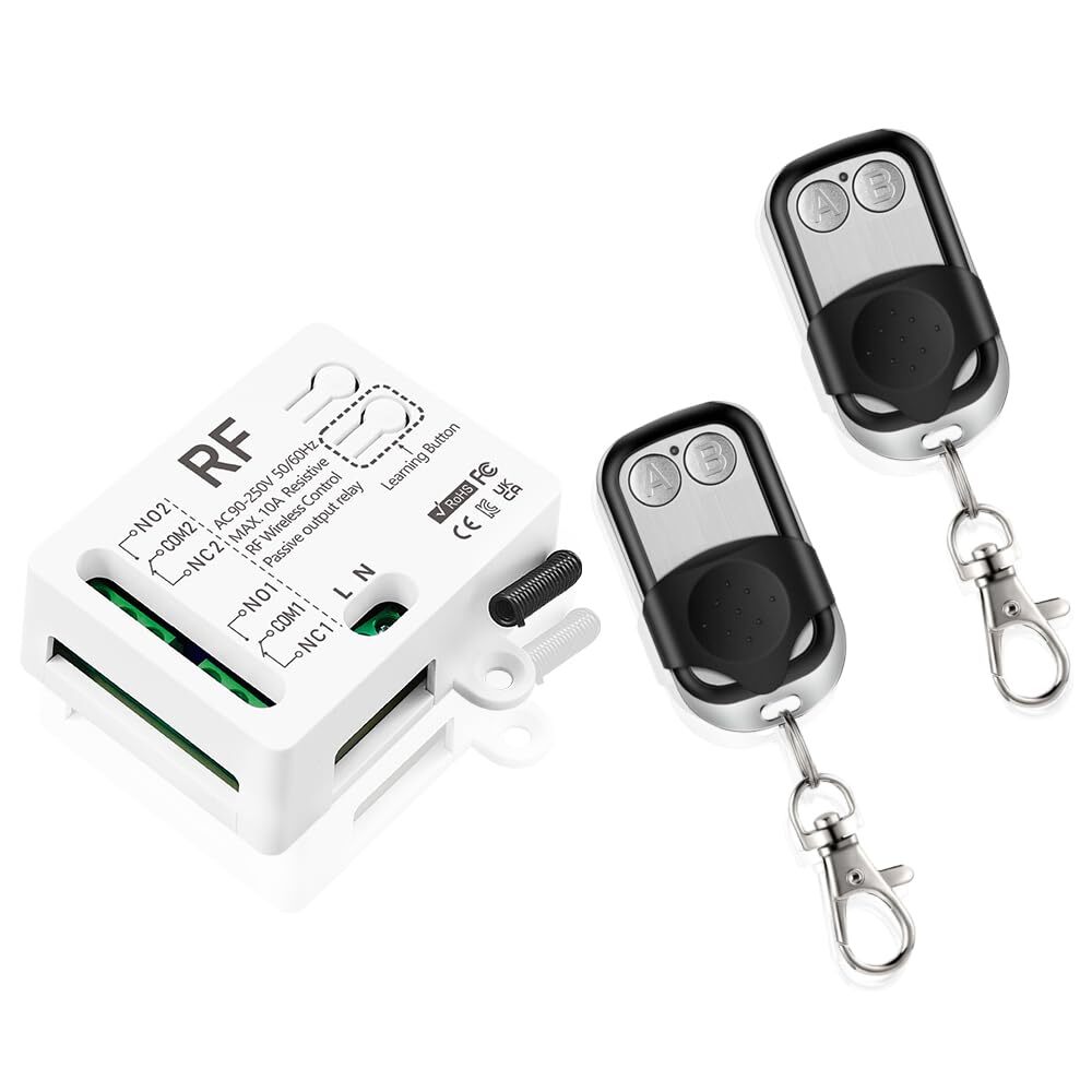 Radio Relay Remote Control Switch 433MHz 220V 230V 2 Channel Receiver with…