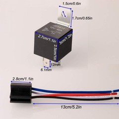 2pcs JD1912 Car Relay Harness 12V 40A 4 Pin SPST 12AWG Harness Sockets with B…