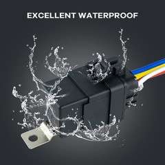5 Pack 12V DC 40/30 AMP Waterproof Relay Harness Tinned Copper Wires 5-PIN SPDT
