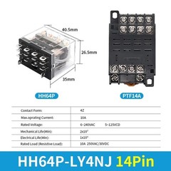 Power Relay Socket Base LY2NJ 12V 24V 110V 220V 380V AC DC 8 11 14 Pin Switch