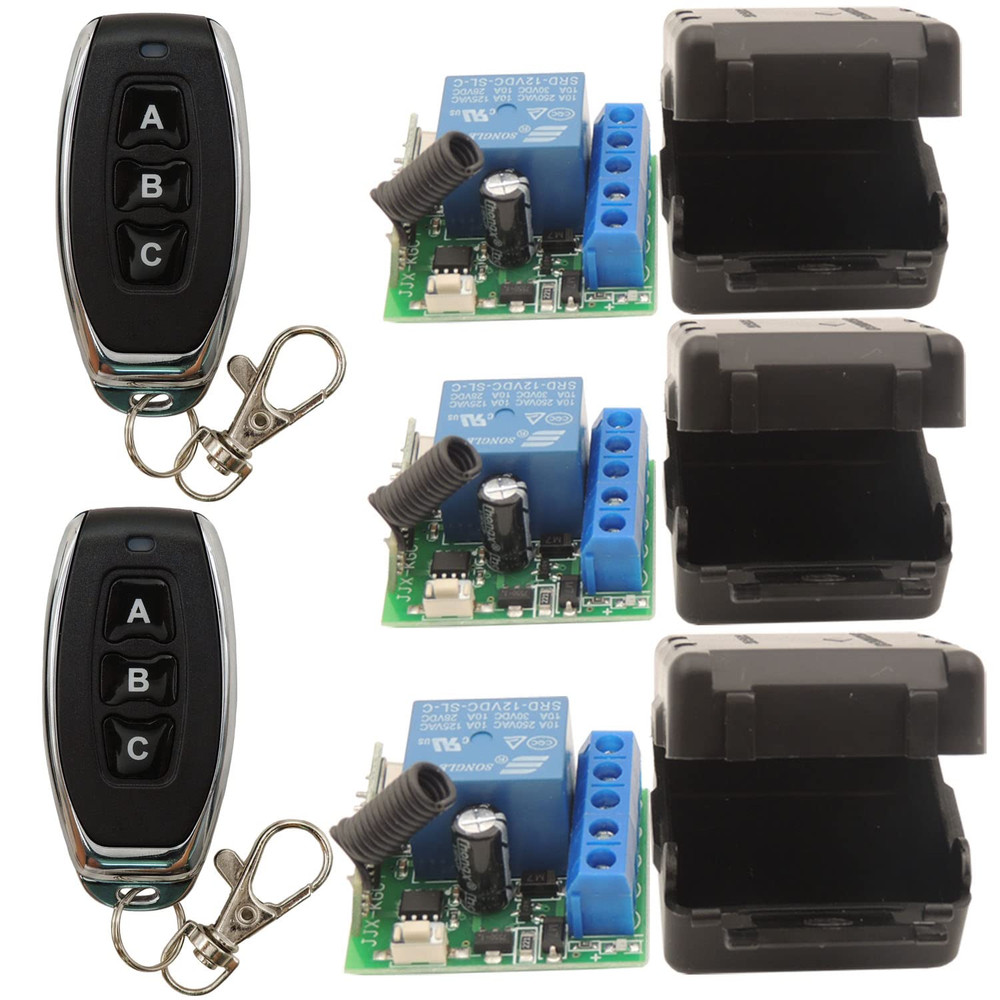 3Pcs Relay Receivers with 2 Transmitters 433Mhz Wireless Remote Control Switch R