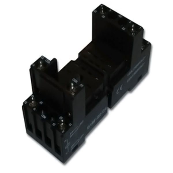 PRS208 – Square 8 Pin DIN Rail Base Round for Plug in 2 Pole Relay