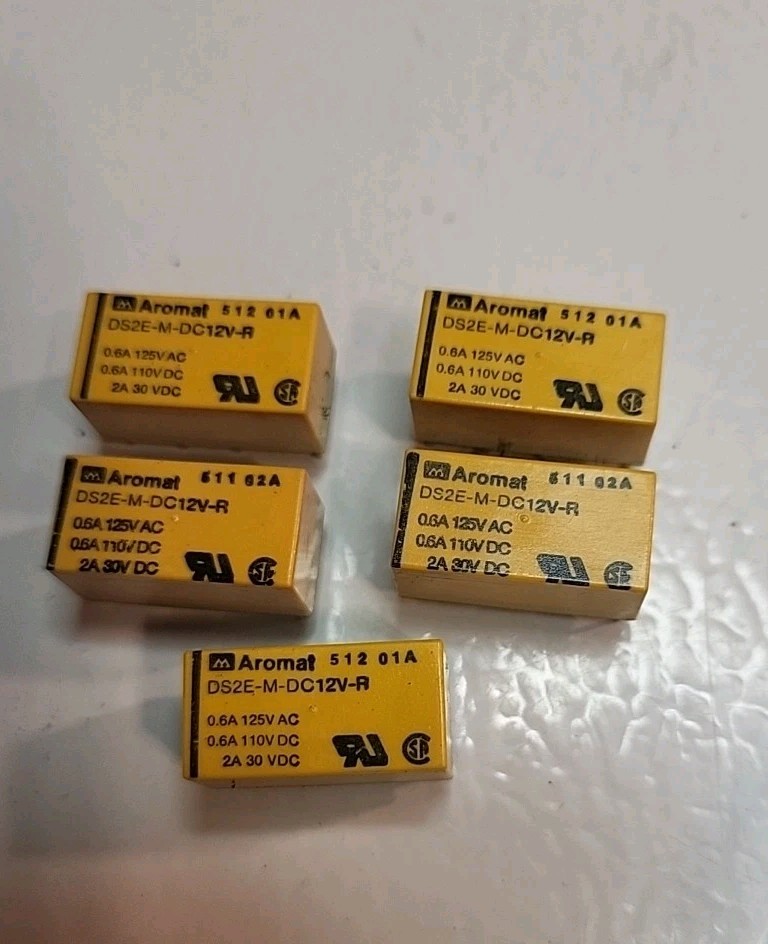 (5) NEW 5Pcs DS2E-M-DC12V-R Aromat DPDT 12v Reverse Polarity Relay (NOS)