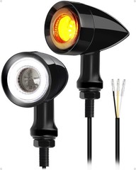 Black Motorcycle Bullet 48-LED Front Turn Signal Light SMD Blinker for Chopper
