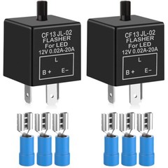 2 Pieces 12V 3 Pin Electronic LED Flasher Relay 0.1W-150W c/m Motorcycle Turn…