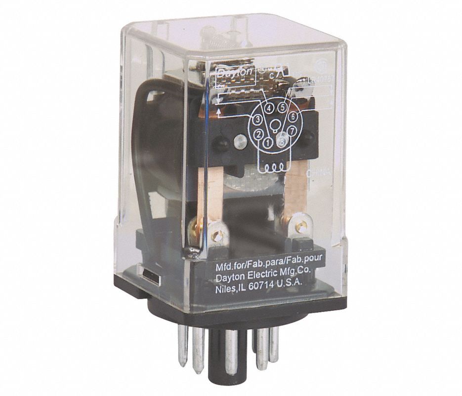 DAYTON Gen Purpose Relay,8 Pin,Octal,12VAC, 5X825