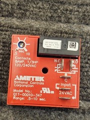 Ametek NCC Q1T-00010-347: Delay-on-Make Time Delay Relay 8 Amps, 120/240V AC