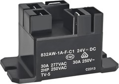Relay 832AW 1A F C1 24VDC Heavy Duty 30A 250VAC SPDT Quick Connect HVAC Home