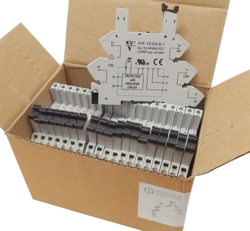 Box of 20 Zjwzjh Relay Socket 41F-1Z-C4-N-1 Screwless Terminal Din Rail