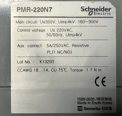 Schneider Electric PMR-220N7 Phase Monitoring Relay PMR-22 220VAC 3 Phase